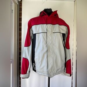 H&M L.O.G.G. Sport Men’s Red /khaki Winter Coat Hooded Parka Size XL